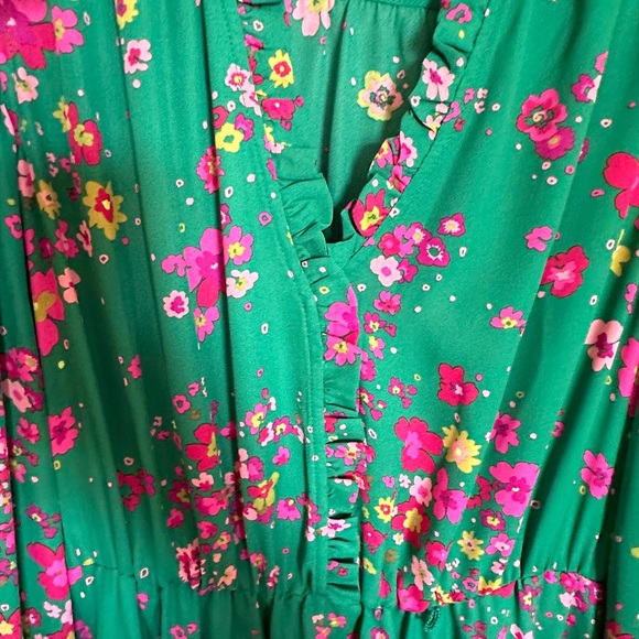 Wisp Green Floral Dresss - Picture 4 of 15